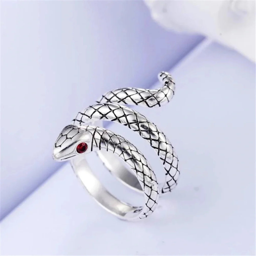 Snake Adjustable Wrap Gothic Antique Silver Ring